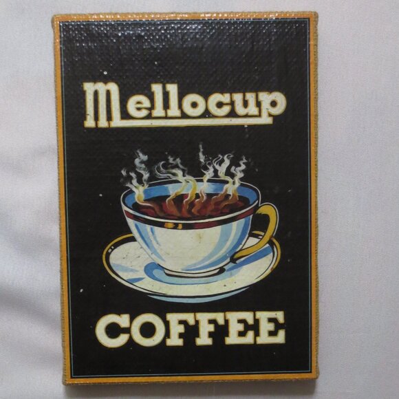 MELLOCUP COFFEE art BLACK wall hanging CANVAS - Picture 1 of 5